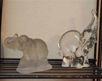 Glass Elephant Figurines