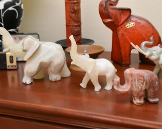 Stone Elephant Figurines