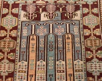 Oriental Milas Turkey Prayer Rug, Kilim 1930's (Approx 60" x 35")