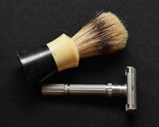 Vintage Shaving Brush & Safety Razor