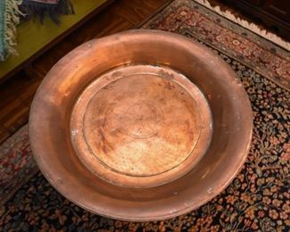 Copper Shallow Bowl with Tripod Stand