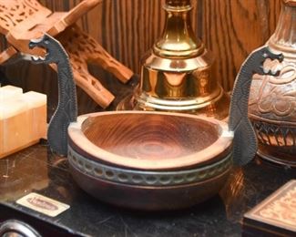 Metal & Wood Viking Bowl