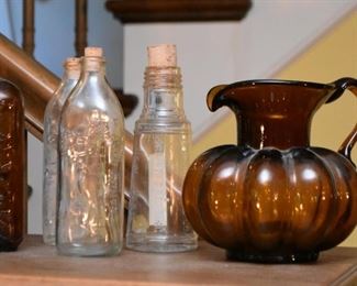 Old Bottles, Brown Glass Pitcher