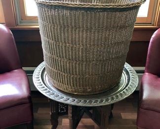 Extra-large, vintage handmade basket.