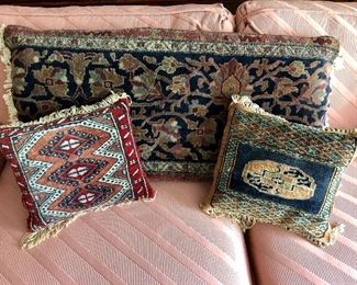 Antique rug pillows