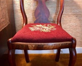 Empire chair with needlepoint seat cover