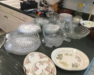 Collection of glass shells and fish plates