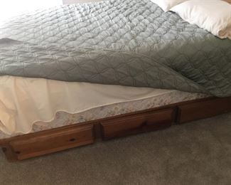 Queen size mattress bed with bottom storage