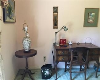 Antique American desk, side table...