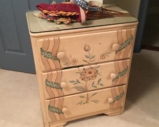 On of two painted chest