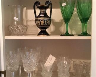 Waterford “Alana” set of 6 goblets, Edinburgh crystal thistle set of 6 port glasses
