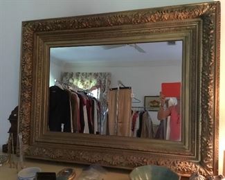 Large maybe 3’ x 4’ Antique gilt mirror