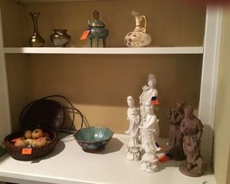 Oriental items, some cloisonné.