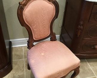 One of two Victorian chairs