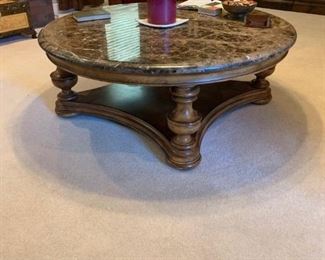 Huge Thomasville Marble coffee table that sits in the middle of the floor. Paid over $5000 for it. Over 400 pounds you need 3 strong people to carry it out.