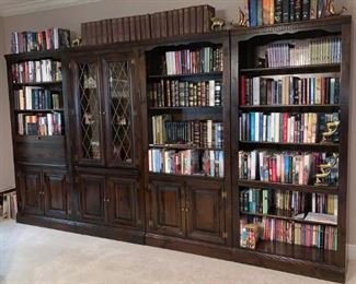 4 Cherry wood Book Cases 36x80 each case. The full width is 144 x 80 inch Height. Book Shelves can hold 300 to 500 books. Cost New $4,000 now For Sale $1,700