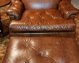 Leather Arm Chair w/Ottoman