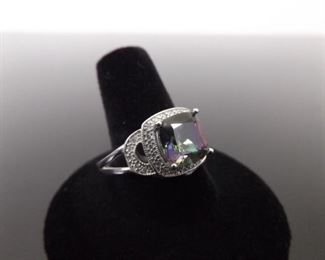 .925 Sterling Silver Alexandrite Ring Size 11
