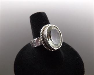 .925 Sterling Silver Faceted Spodumene&nbsp;Ring Size 9
