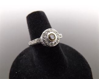 .925 Sterling Silver Citrine Crystal Ring Size 7
