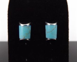 .925 Sterling Silver Turquoise Earrings
