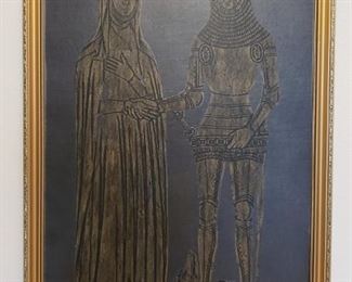 Brass rubbing of noble couple