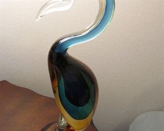 Vintage Murano Glass Heron Egret