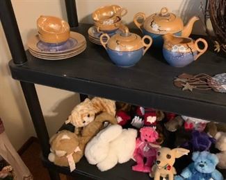 Tea Set, stuffed animals