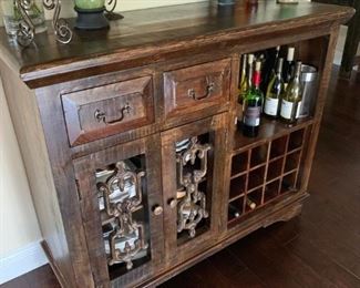 AVAILABLE! Gorgeous Reclaimed Wood Wine Cabinet. Perfect Condition. Will sell now for $1100!