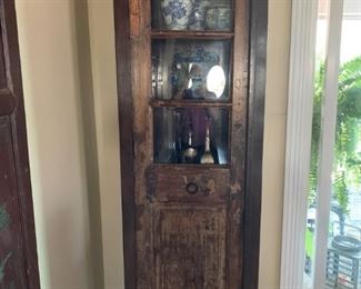 AVAILABLE!! Stunning Reclaimed Wood Curio Cabinet with three shelves and storage beneath. Will sell now for $990!