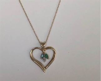 10K Gold, Diamond & Emerald Pendant    https://ctbids.com/#!/description/share/179843
