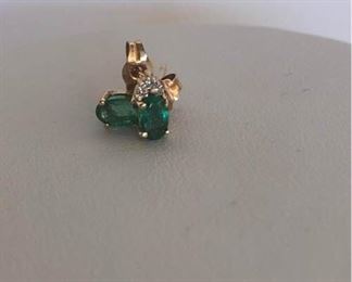 14K Gold, Emerald & Diamond Earrings https://ctbids.com/#!/description/share/179844