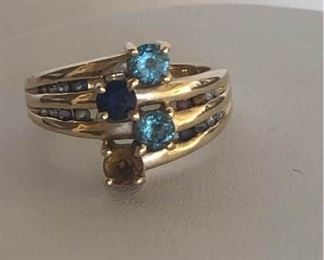 14K Gold Birthstone & Diamond Family Ring             https://ctbids.com/#!/description/share/179850