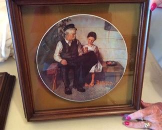 Framed Norman Rockwell collectibles