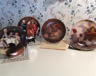 Norman Rockwell collectible plates with Paperwork