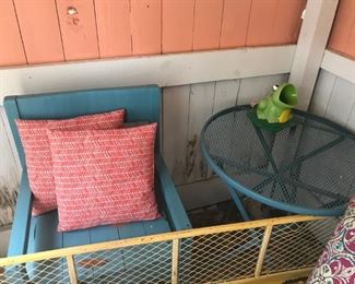 super cute blue chair and matching table