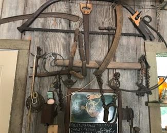 Soooo many wonderful old tools and farm pieces