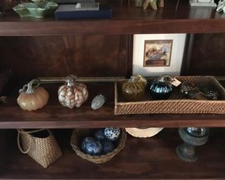 Hand Blown pumpkins and acorn