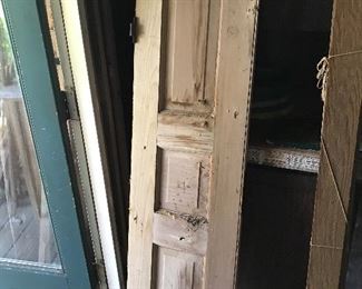 Pair of doors, cherry, cedar, cypress, mahogany and pine planks & posts