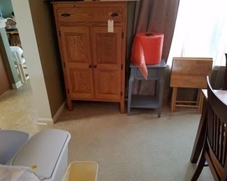 Cabinet, Side Table, and Television Trays