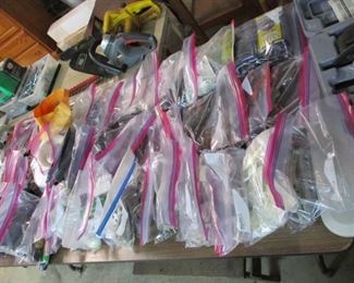 Many bags of assorted tools