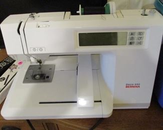 Bernina embroidery machine with supplies