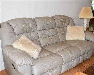 Recliner Sofa In Soft Taupe Grey