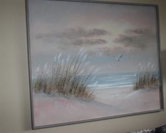 Pastel beach scene by Hamilton.