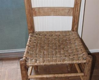 Rope seat chair.