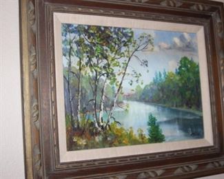 Forest and lake scene.