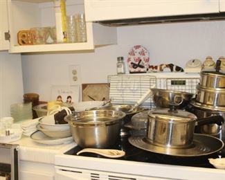 Kitchen, pots and pans.