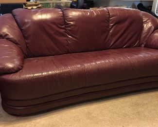 LEATHER SOFA    MATCHED SET OF 2