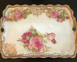 Antique Hand Painted Limoge double handled tray