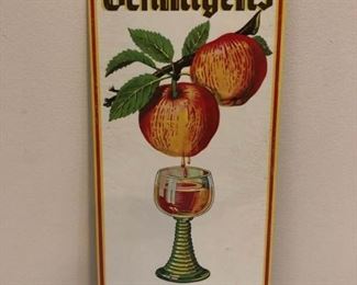 Vintage Enamel Apple Liqueur Sign https://ctbids.com/#!/description/share/182200